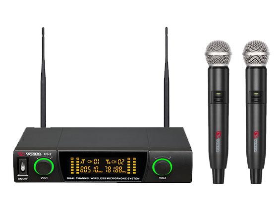 VOLTA US-2 (505.75/622.665)  Микрофонная радиосистема с двумя ручными динамическими микрофонами UHF