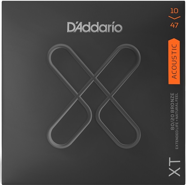 D'ADDARIO XTABR1047 XT Комплект струн для акустической гитары, бронза 80/20, 10-47, с покрытием