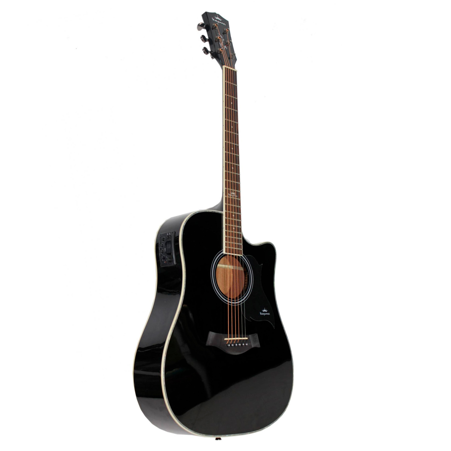 KEPMA D1CE Glossy Black электроакустическая гитара, цвет чёрный глянцевый