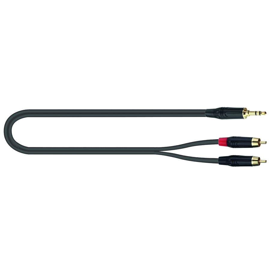 QUIK LOK JUST J352RCA 1 - компонентный кабель  Mini Jack Male Stereo (3,5 mm) - 2RCA, 1 м.