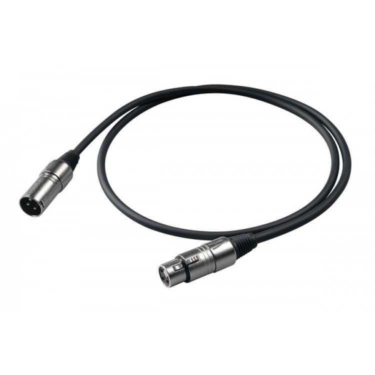 Proel BULK250LU05 - Микр. кабель, XLR папа <->XLR мама, длина - 0.5 m