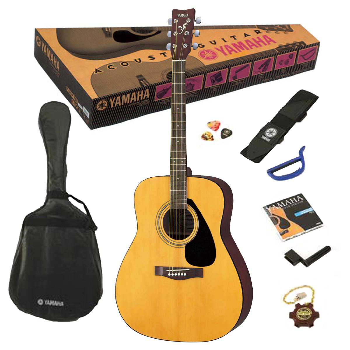 Yamaha F310P - акустическая гитара, в комплекте чехол, ремень, медиаторы, струны, камертон,каподастр