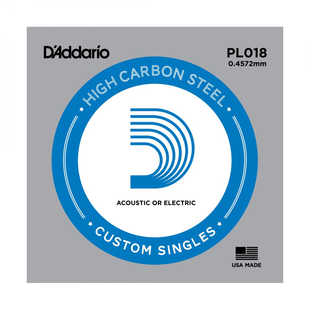 D'ADDARIO PL018 - Plain Steel одиночная струна .018