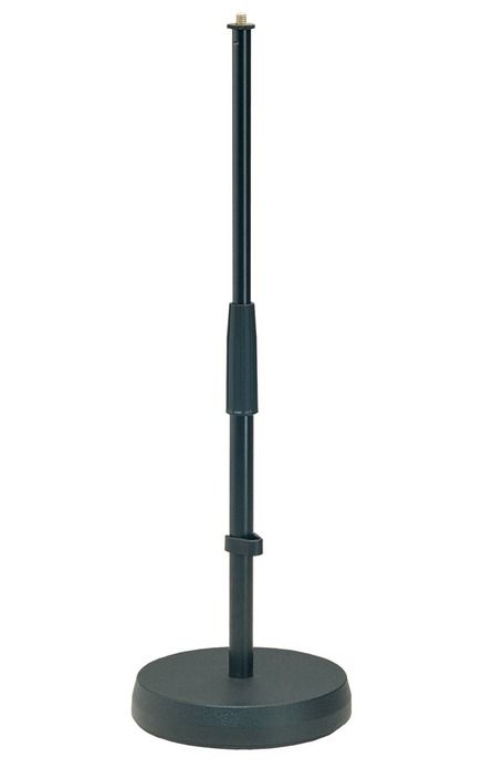 K&M 23300-300-55 - напольная/настольная низкая микрофонная стойка на круглом основании, В 35-58 см, 