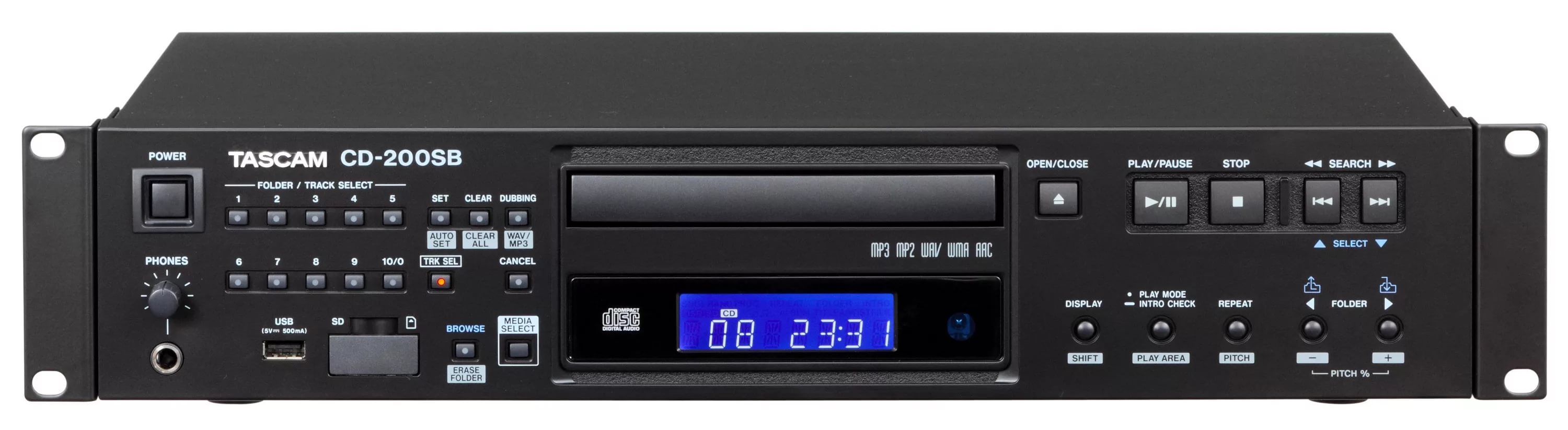 TASCAM CD-200SB, CD-плеер (2U CD/SD/USB), выходы XLR