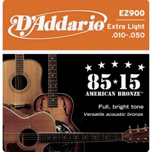 D'ADDARIO EZ900  струны для акуст. гитары, бронза 85/15, Extra Light 10-50
