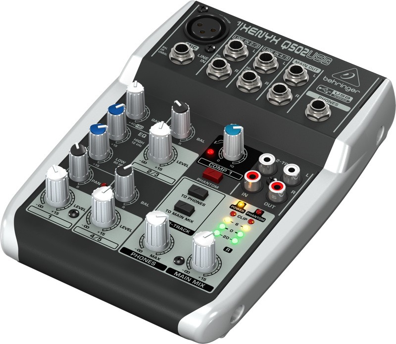 XENYX Q502USB - аналоговый микшер, 5 каналов, 1 мик. + 2 лин. стерео, USB-audio, Main L/R- Jack