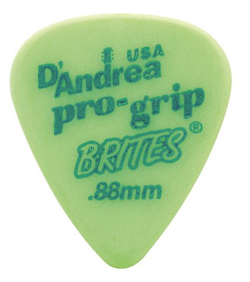 D'Andrea RPGB351.88MH ProGrip Brites Медиаторы, дерлин, 0.88мм 