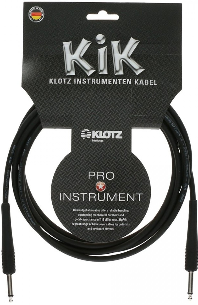 KLOTZ KIK3,0PPSW готовый инструментальный кабель IY106, длина 3м, моно Jack KLOTZ - моно Jack KLOTZ,