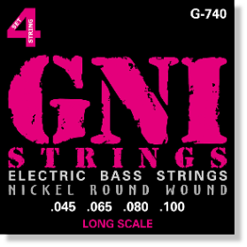 GNI G740 струны для бас-гитары .045/.100, никелированная навивка