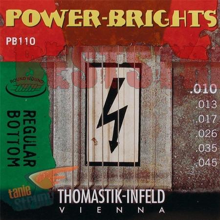 Thomastik PB110 Power-Brights Regular Bottom Комплект струн для электрогитары, 10-45,