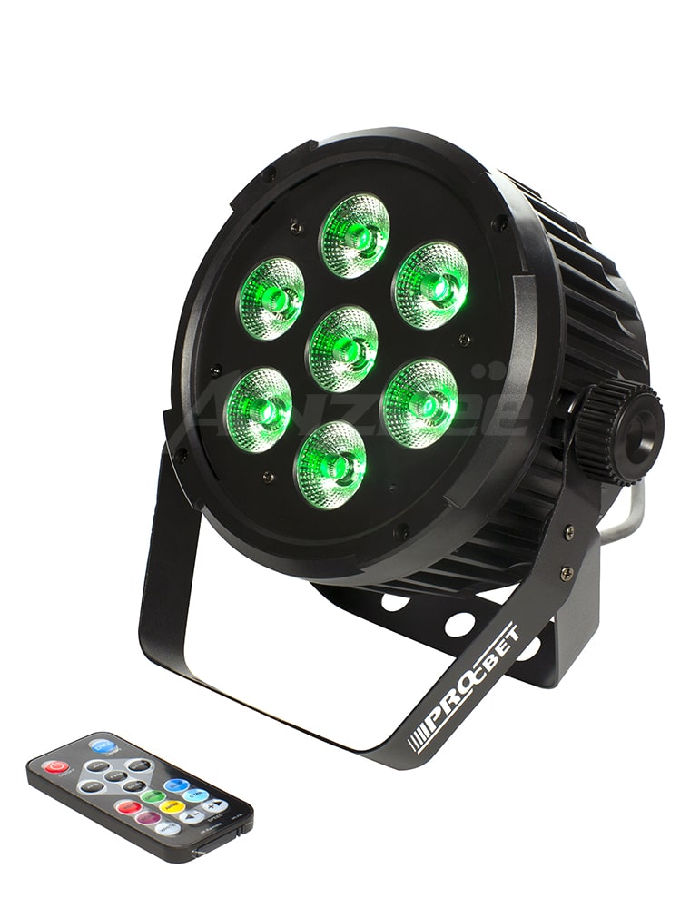 PROCBET PAR LED 7-15 RGBWA+UV - Светодиодный прожектор  7 шт. светодиодов по 15 Вт, RGBWA+UV, 40°