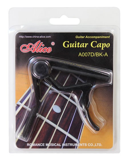 Alice A007D/BK-A - каподастр для акустической гитары, цвет черный