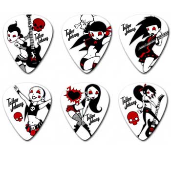 CLAYTON RCM Медиатор - Rock Chicks, Medium, acetal, рисунок Tattoo Johnny Rock Chicks 