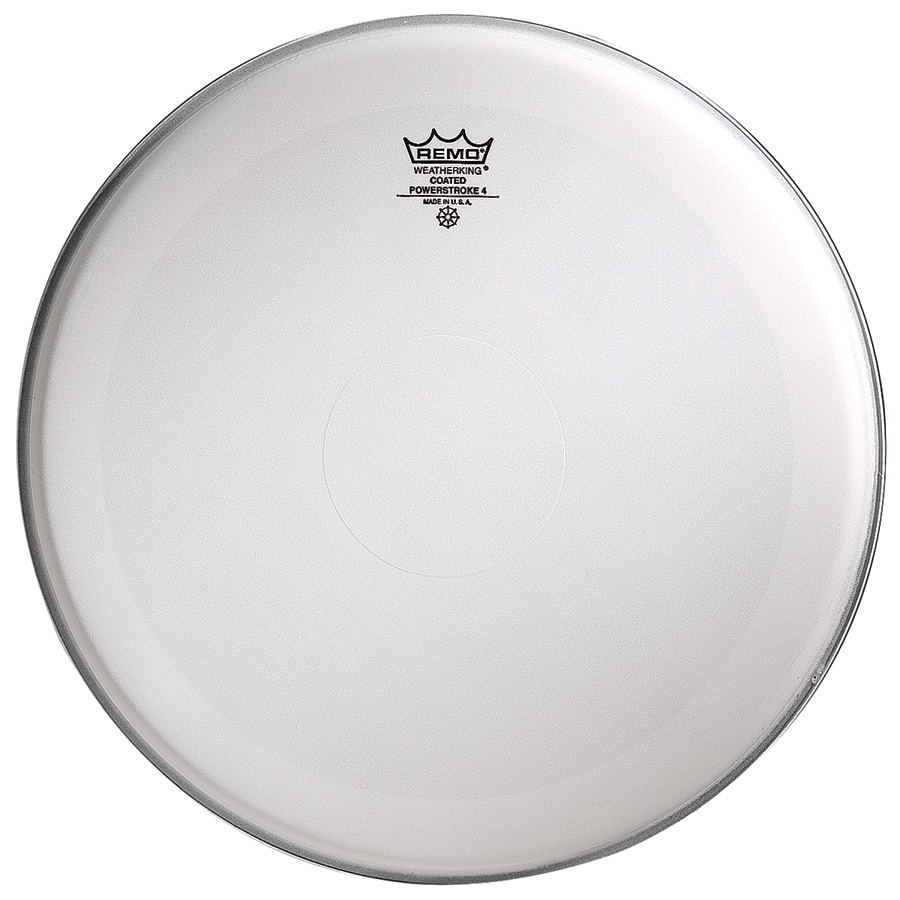Remo P4-1122-C2  22"Powerstroke coated,пластик для бас бараб.с напылен.демп.кольцом,двойной,наклейка