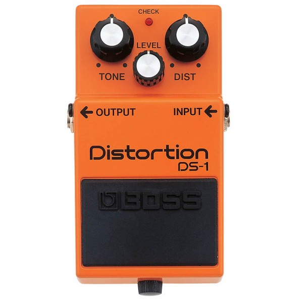 BOSS DS-1 педаль гитарная Distortion для электрогитары, предельно жёсткий эффект с сохранением малей