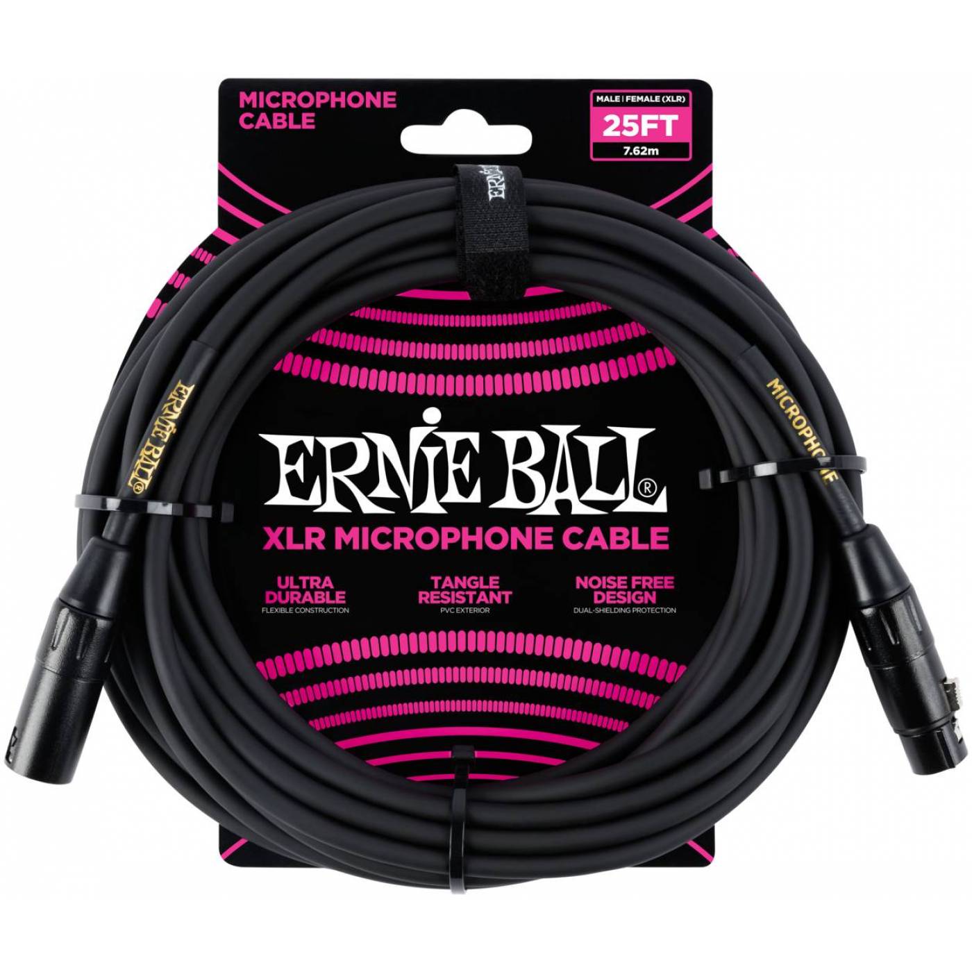 ERNIE BALL 6073 - кабель микрофонный, XLR - XLR, 7,62 м, чёрный. 