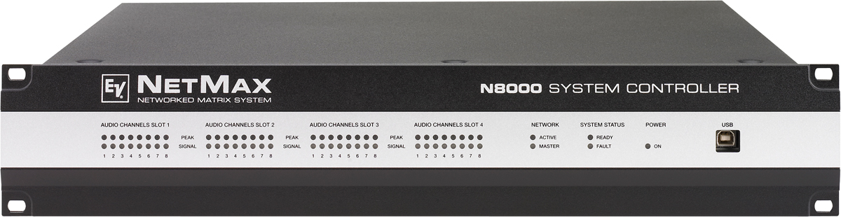 N8000 Центральное устройство матричного DSP, 4 IO card slots, 1 CobraNet slot, 300 MIPS