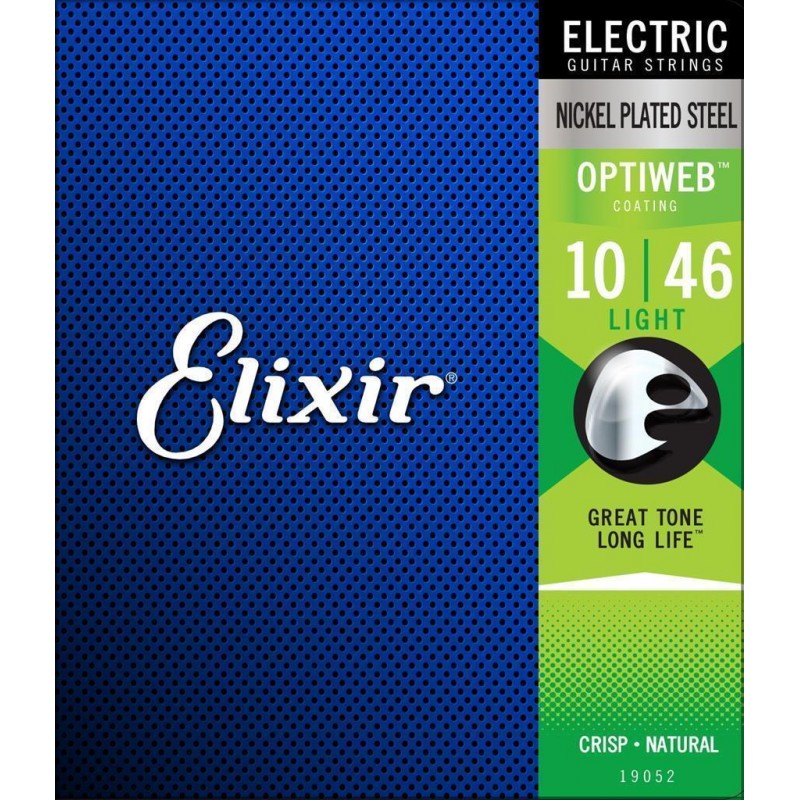 Elixir 19052 Optiweb Комплект струн для электрогитары, никелированная сталь, Light (.010-.046)
