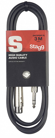 STAGG SAC3PSXF DL- профессиоанльный микрофоный шнур XLR (F) - стерео джек 1/4 ", серия DELUXE