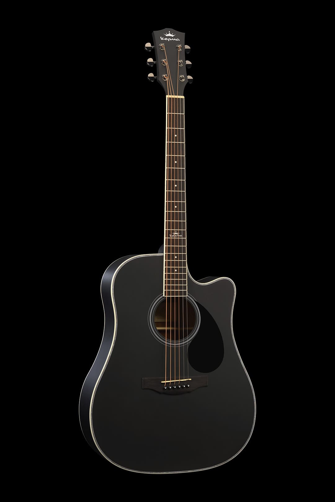 KEPMA D1C Glossy Black акустическая гитара, цвет чёрный глянцевый