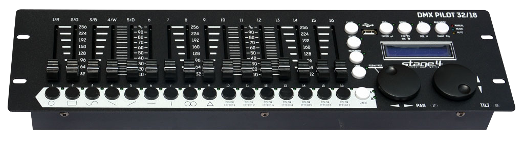 STAGE 4 DMX PILOT 32/18  Контроллер для управления светом. 32 прибора по 18 каналов максимум каждый.