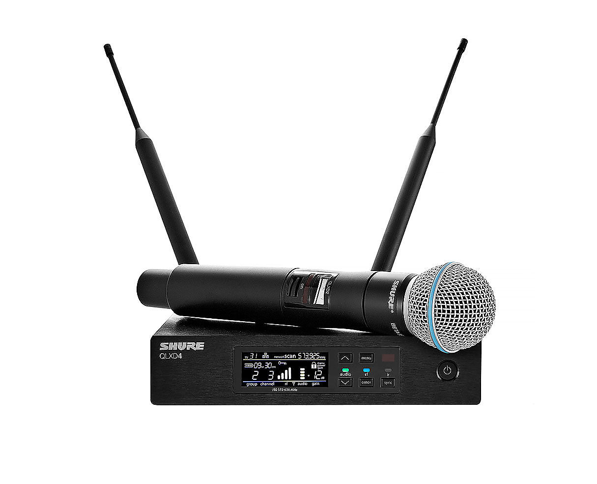 SHURE QLXD24E/B58 G51 - вокальная радиосистема с ручным передатчиком BETA58, диапазон 470 - 534 MHz