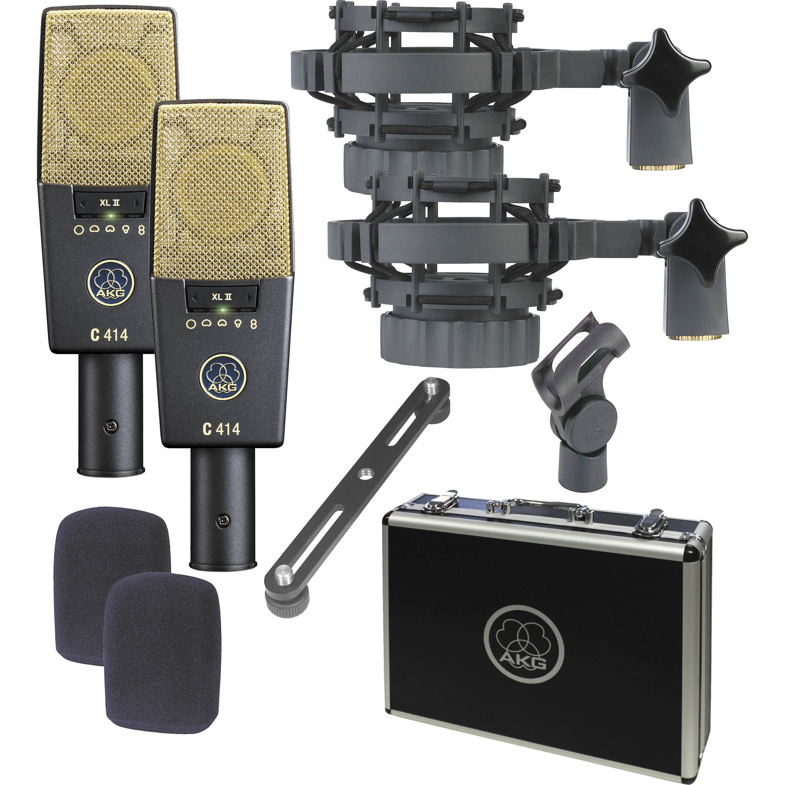 AKG C414XLII/ ST подобранная стерео пара студийных микрофонов С414XL II
