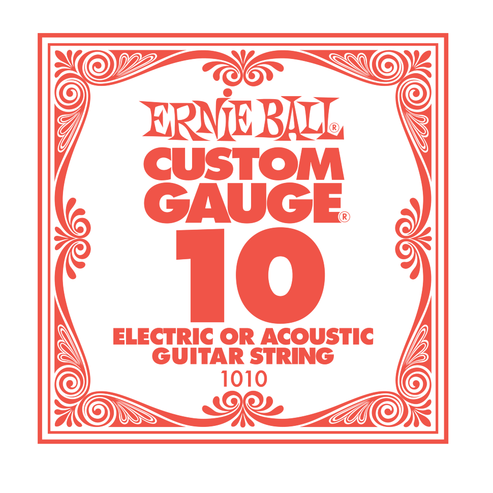 Ernie Ball 1010 струна для электро и акустических гитар. Сталь, калибр .010
