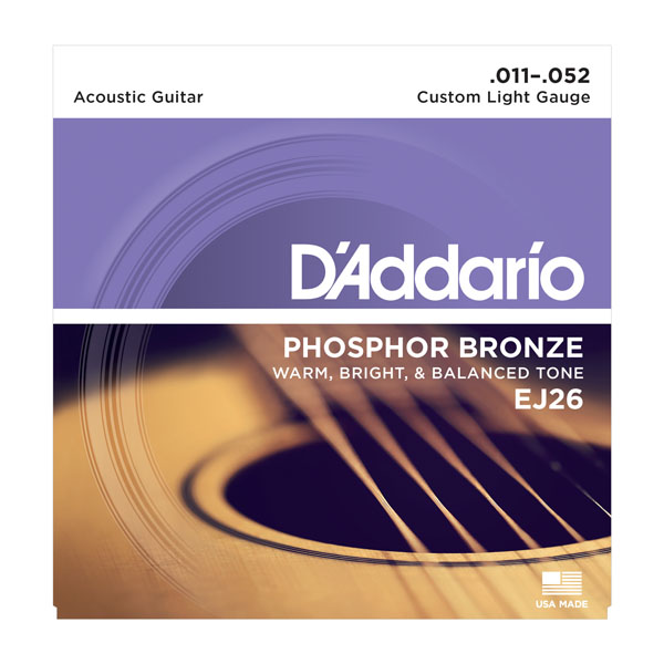 D'ADDARIO EJ26 Набор 6 струн для гитары акустик фосфор-бронза 011-052