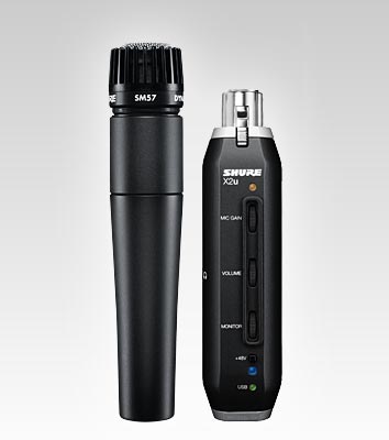 SHURE SM57-X2U  инструментальный микрофон с XLR-to-USB адаптером для подключения к ПК
