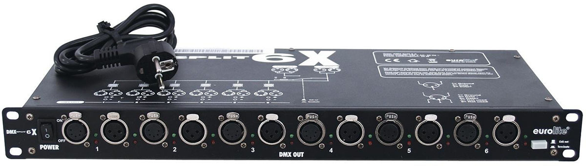 EUROLITE DMX Split 6X - сплиттер для сигнала DMX, 1 вход-выход прямой + 6 выходов