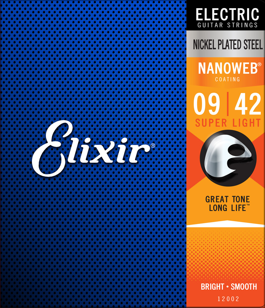 Elixir 12002 струны для электрогитары Anti Rust NanoWeb Super Light (009-011-016-024-032-042)