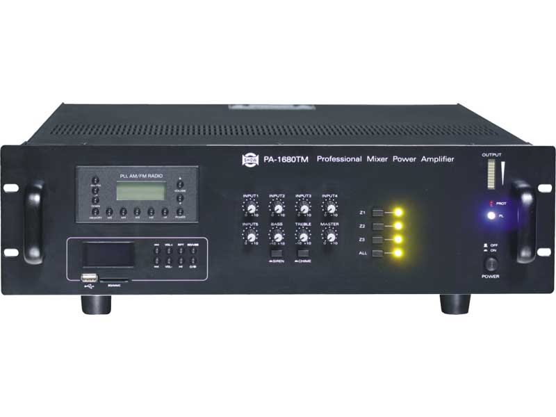 Show PA-1680TM - трансляционный усилитель 680 вт, 70/100в, MP3, AM\FM,3 зоны