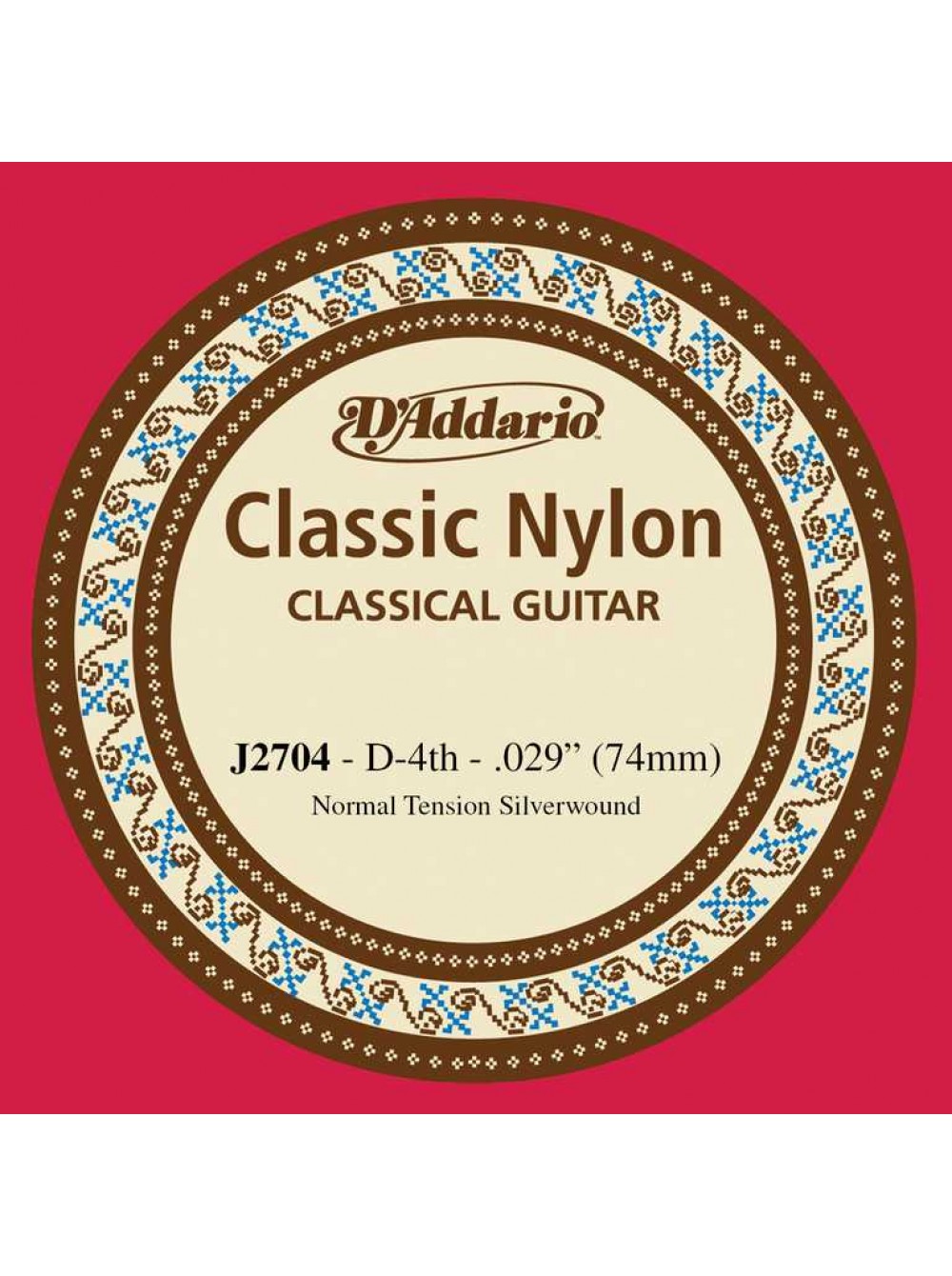 D'ADDARIO J2704 Classical Отдельная 4-ая струна для классической гитары, нейлон, нормальное натяж.