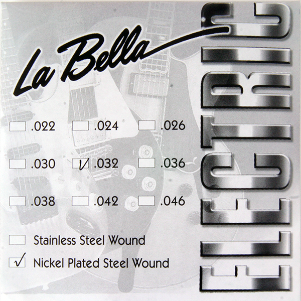 La Bella EL032 Отдельная струна - сталь в никелированной оплетке, диаметр 0,032