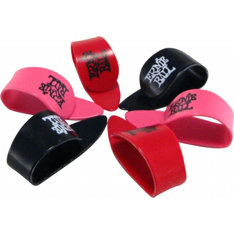 Ernie Ball 9215 коготь на большой палец. Тонкий/Разные цвета/Лого EB/6 шт. в упак.