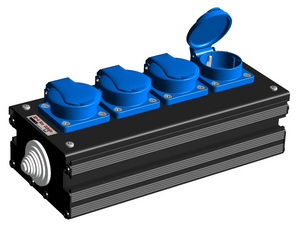 PC-4 Eco Schuko Power Connector - Коробка коммутационная, 4 розетки PCE Schuko 16Aкорпус профиль