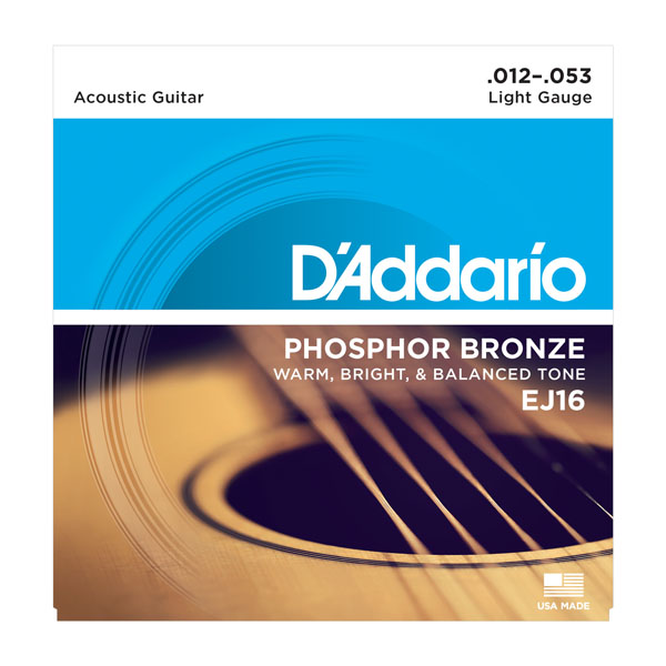 D'ADDARIO EJ16 Набор 6 струн для гитары акустик фосфор-бронза 012-053