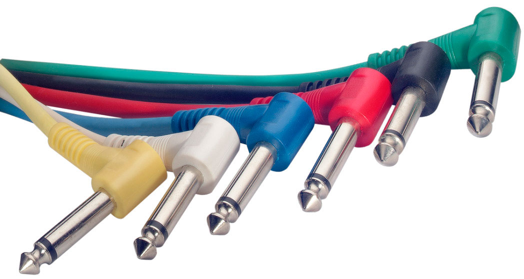 STAGG SPC010L E - 6 моно патч-кабелей с пластиковыми разъемами, длина 10 см
