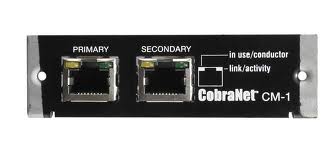 CM-1	Карта CobraNet с поддержкой до 32 цифровых входных и 32 цифровых выходных каналов