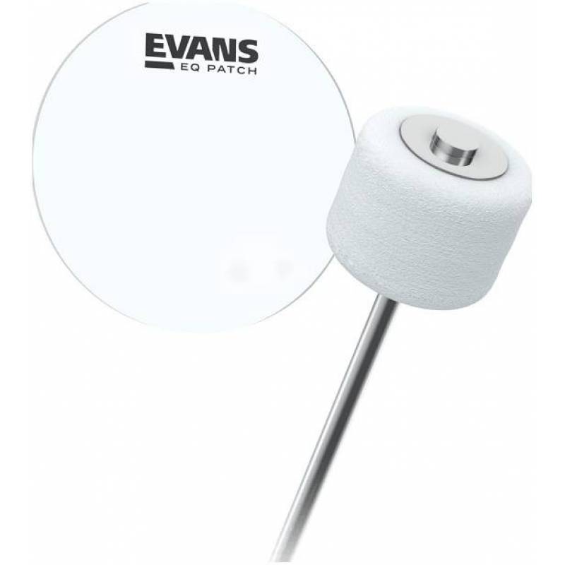 Evans EQPC1 Наклейка нейлоновая на рабочий пластик бас барабана, круглая, для одиночной педали.Белая