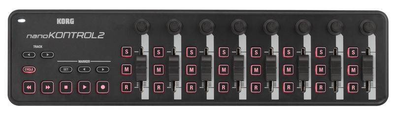 KORG NANOKONTROL2-BK портативный USB-MIDI-контроллер, 8 фейдеров, 8 регуляторов, 24 кнопки