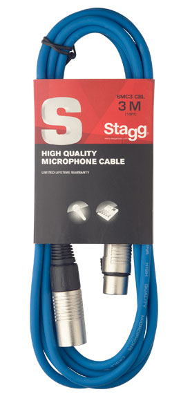 STAGG SMC3 CPP- микрофонный шнур, xlr-xlr, длина 3 метра, цвет фиолетовый