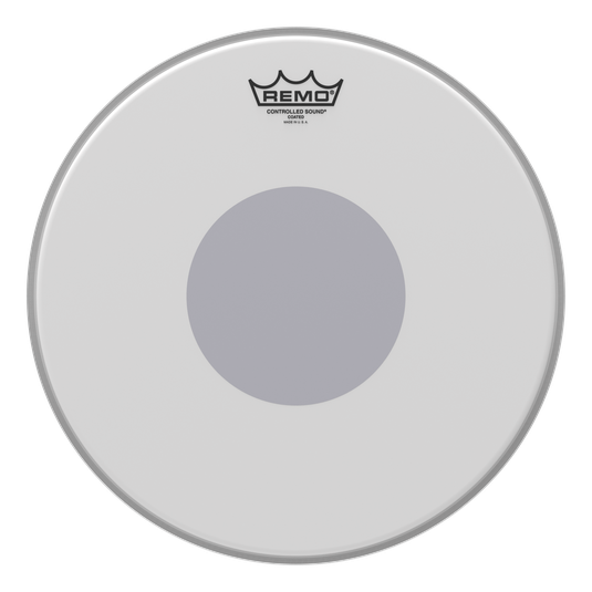 Remo CS-0114-10 - 14' COATED BLACK DOT матовый пластик с черным центром