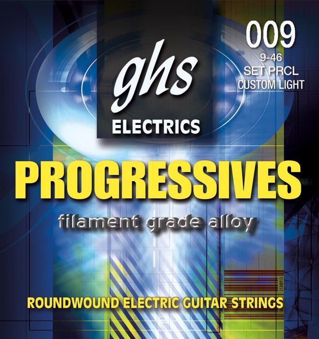 GHS Progressives PRCL Струны для электрогитары; (9-11-16-26-36-46); сплав 52; круглая обмотка