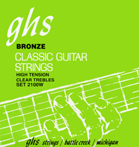 GHS STRINGS 2100W Струны для классической гитары - Hard; нейлон; обмотка фосфорная бронза; узелок
