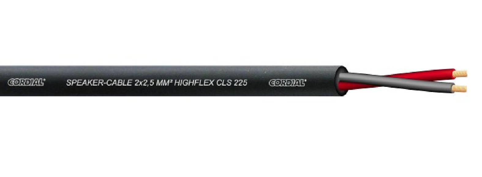 Cordial CLS 225 BLACK  акустический кабель 2x2,5 мм2, 7,8 мм, черный 