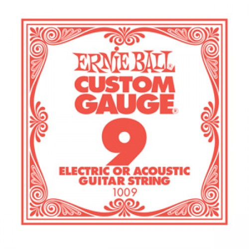 Ernie Ball 1009 струна для электро и акустических гитар. Сталь, калибр .009. 