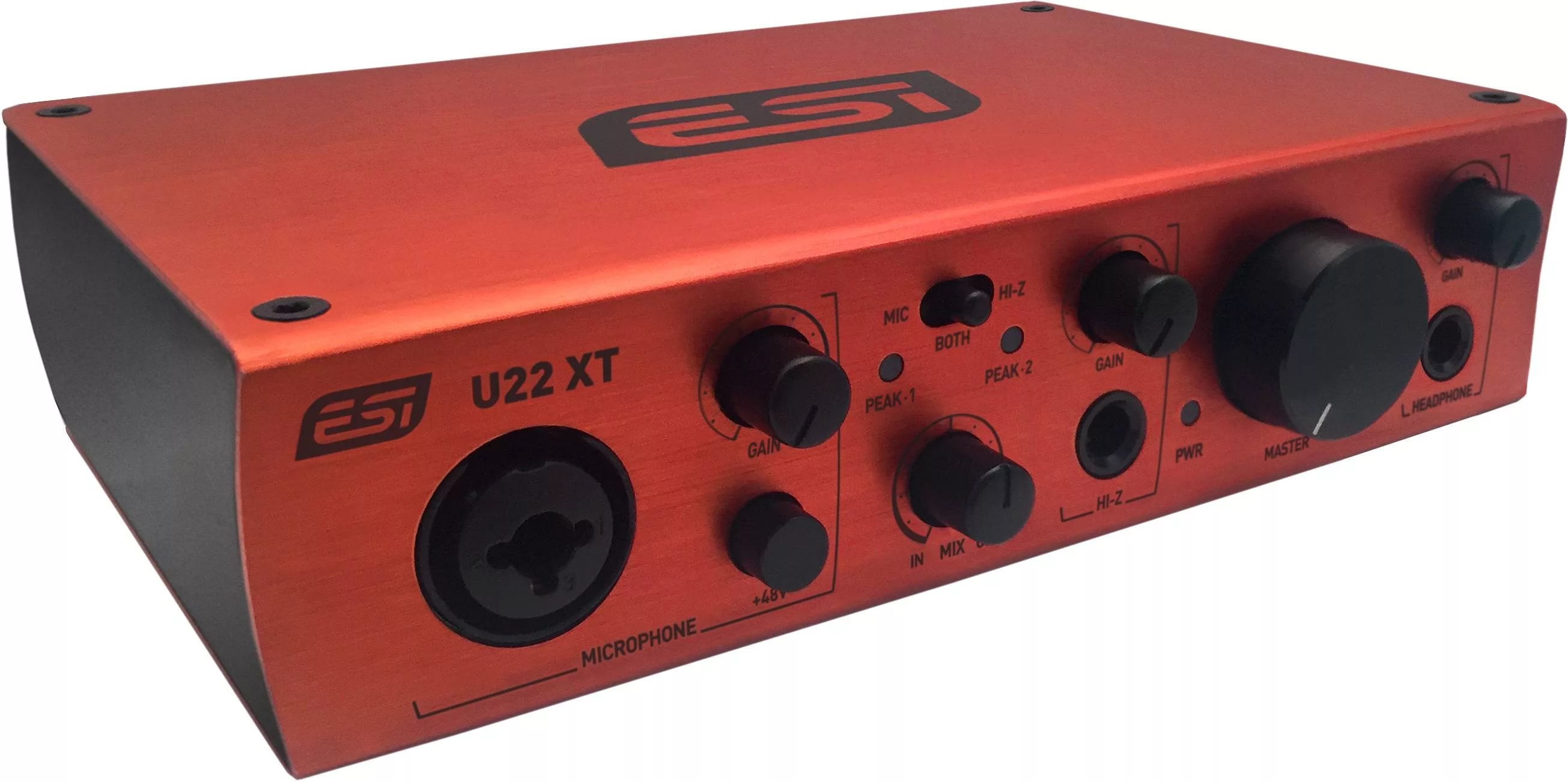 ESI U22 XT - USB аудио интерфейс, 24бит/96кГц, 2xRCA/2x1/8" TRS Jack входа/выхода, 1/4" TS/XLR комбо